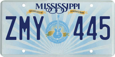 MS license plate ZMY445