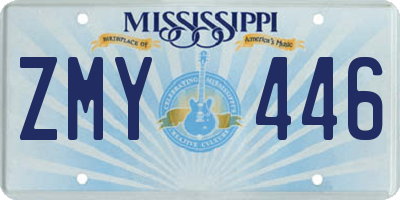 MS license plate ZMY446