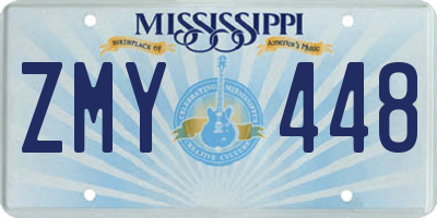 MS license plate ZMY448