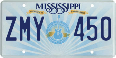 MS license plate ZMY450