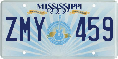 MS license plate ZMY459