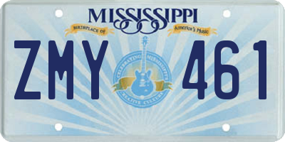 MS license plate ZMY461