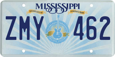 MS license plate ZMY462