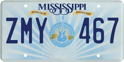 MS license plate ZMY467