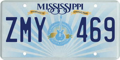 MS license plate ZMY469