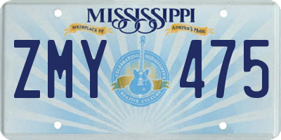 MS license plate ZMY475