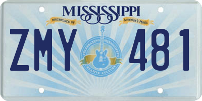 MS license plate ZMY481
