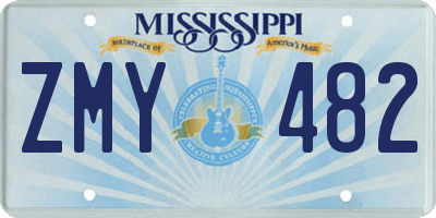 MS license plate ZMY482