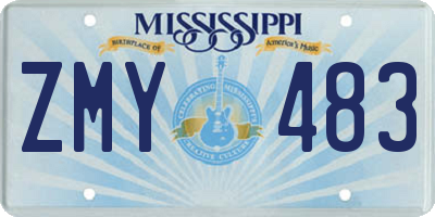 MS license plate ZMY483