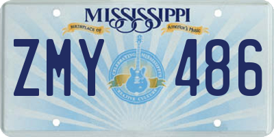 MS license plate ZMY486