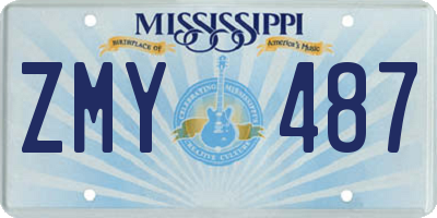MS license plate ZMY487