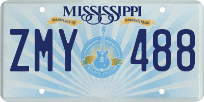 MS license plate ZMY488