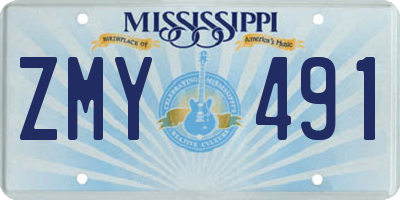 MS license plate ZMY491