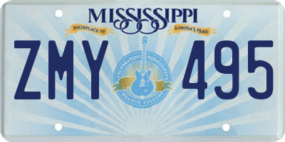 MS license plate ZMY495
