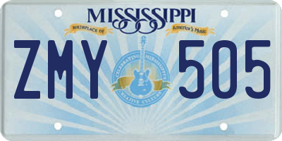 MS license plate ZMY505