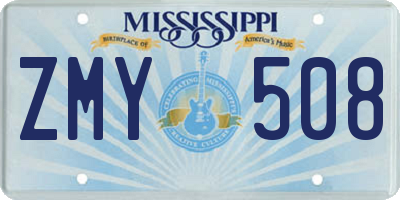 MS license plate ZMY508