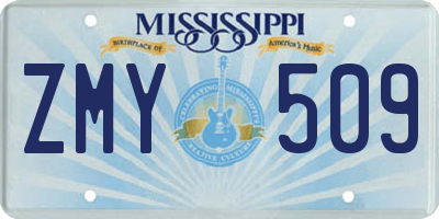 MS license plate ZMY509