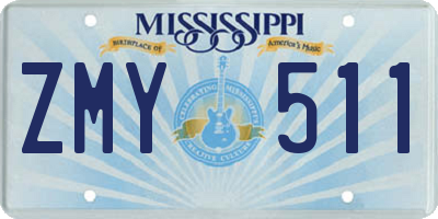 MS license plate ZMY511