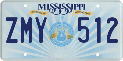MS license plate ZMY512