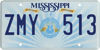MS license plate ZMY513