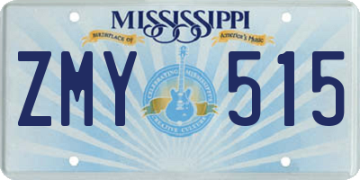 MS license plate ZMY515