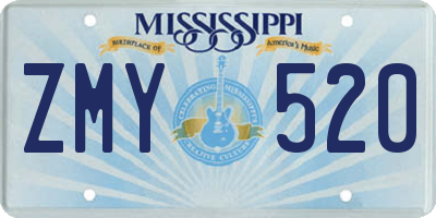 MS license plate ZMY520