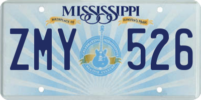 MS license plate ZMY526