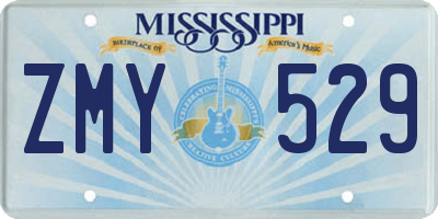 MS license plate ZMY529