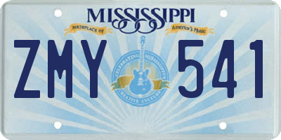 MS license plate ZMY541