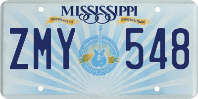 MS license plate ZMY548