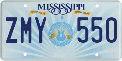 MS license plate ZMY550