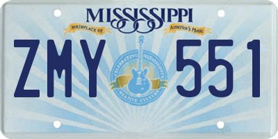 MS license plate ZMY551