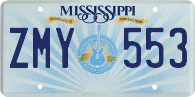 MS license plate ZMY553