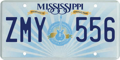 MS license plate ZMY556