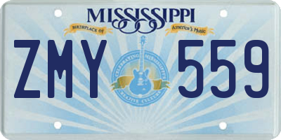 MS license plate ZMY559