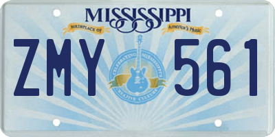 MS license plate ZMY561