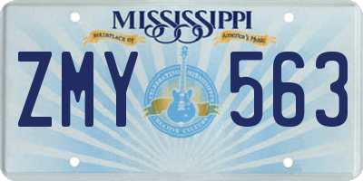 MS license plate ZMY563