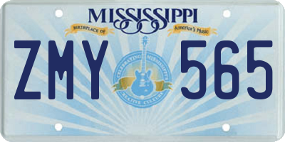 MS license plate ZMY565