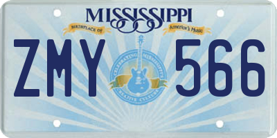 MS license plate ZMY566