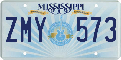 MS license plate ZMY573