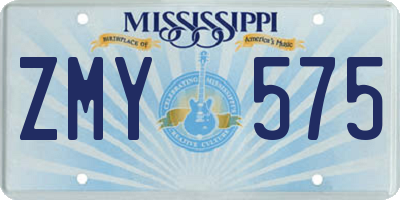 MS license plate ZMY575