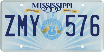 MS license plate ZMY576