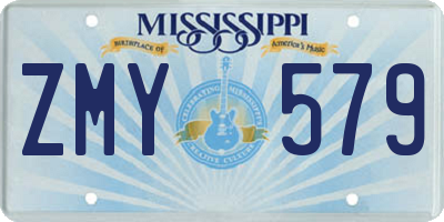 MS license plate ZMY579