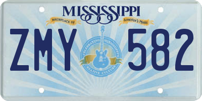 MS license plate ZMY582