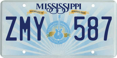 MS license plate ZMY587