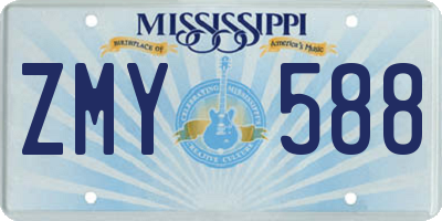 MS license plate ZMY588