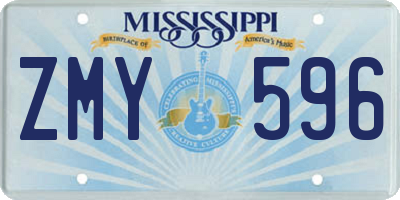MS license plate ZMY596
