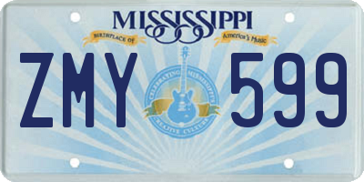 MS license plate ZMY599