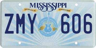 MS license plate ZMY606