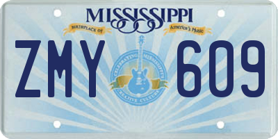 MS license plate ZMY609